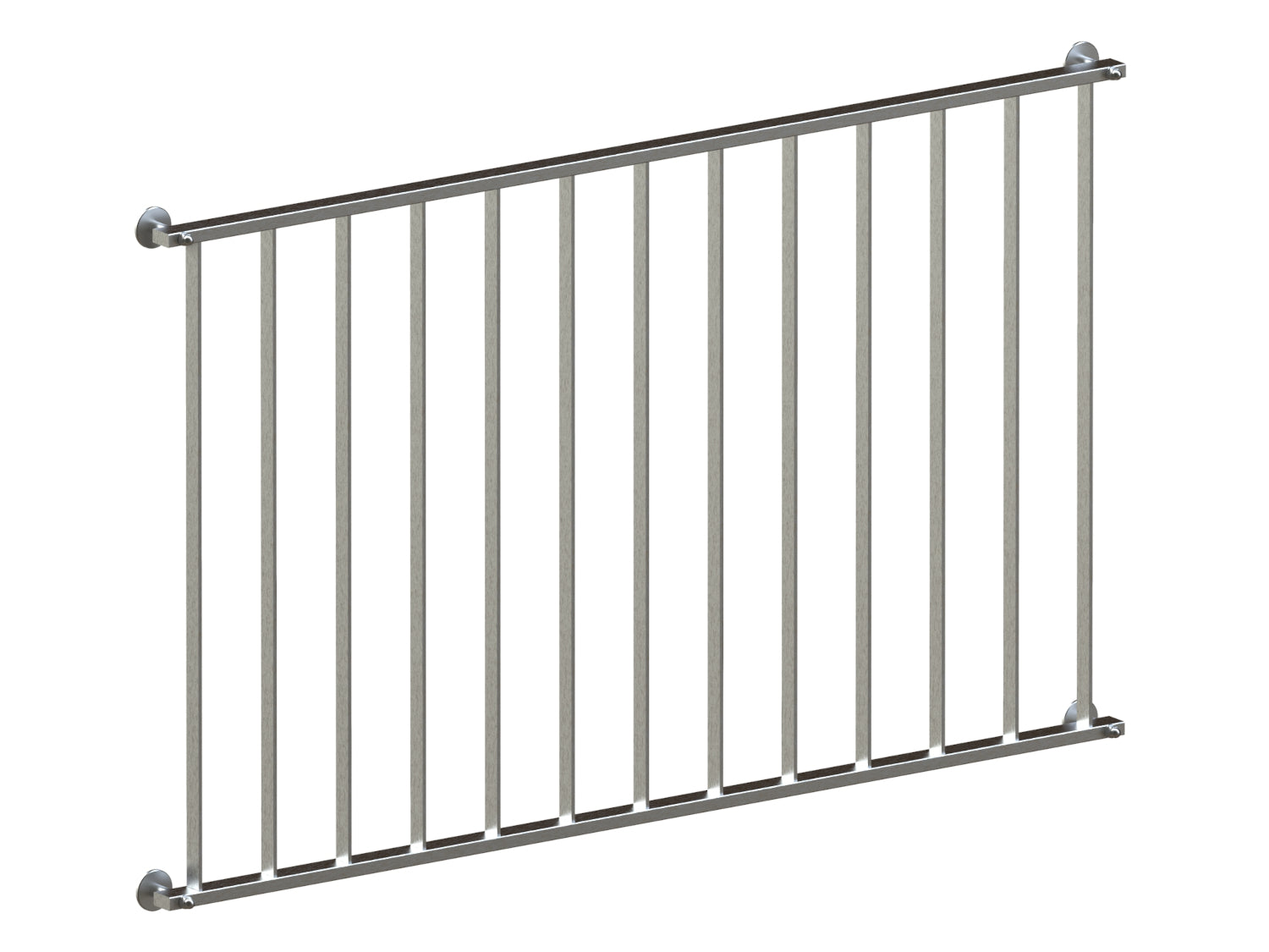 Französischer Balkon Basic 3 Edelstahl vorgesetzt Detail