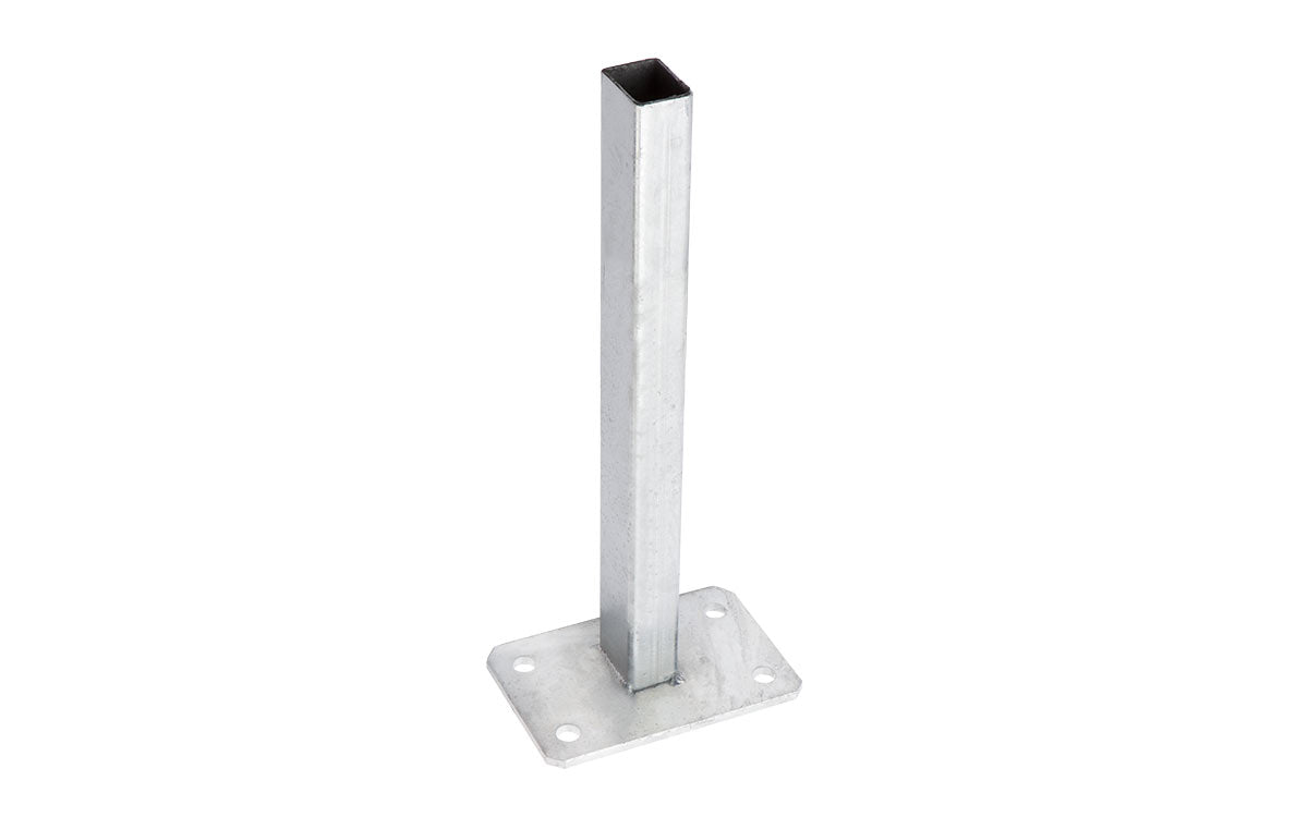 Fußplatte Typ A/PM, Grundplatte 150 x 100 mm mit Holm, feuerverzinkt