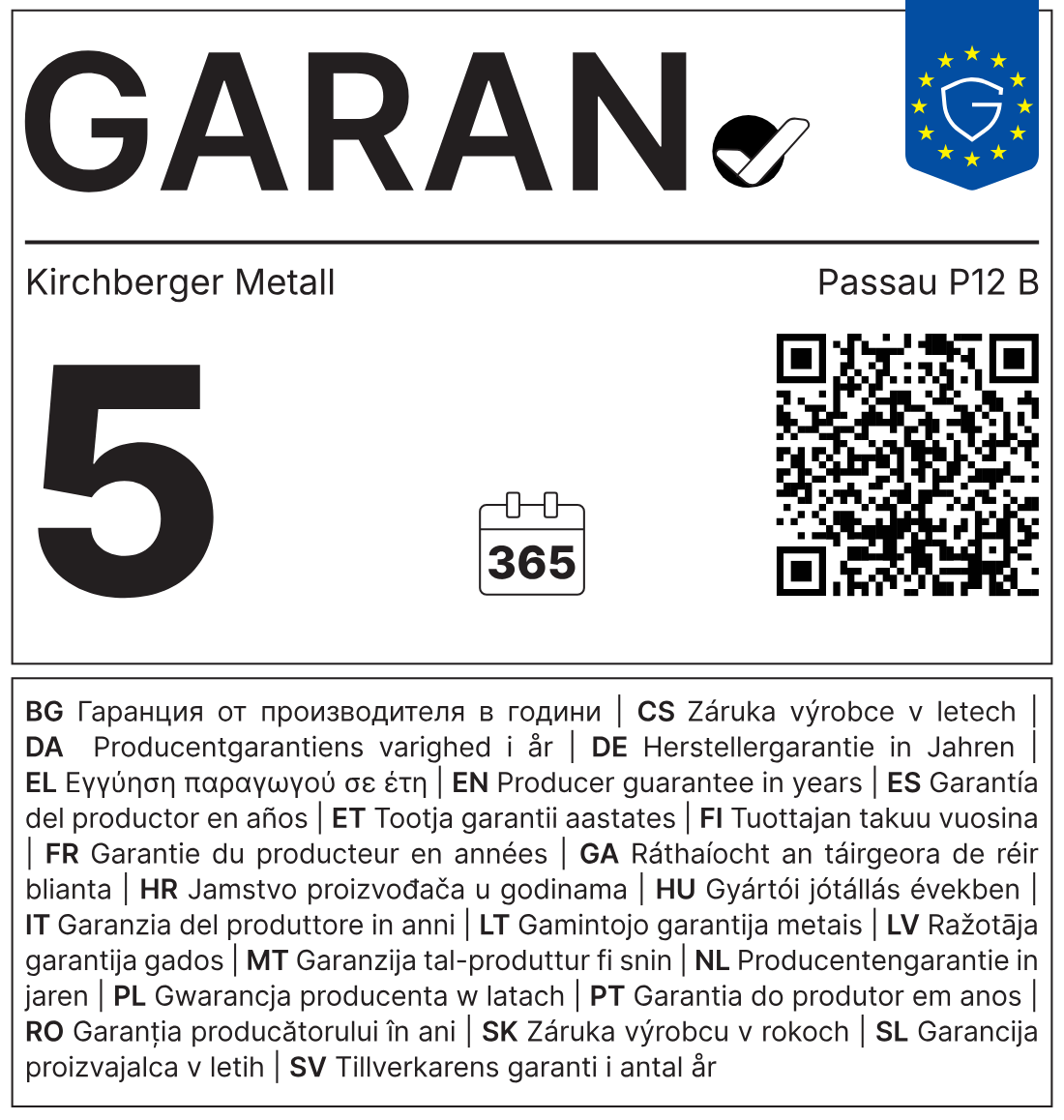 EU-Label GARAN: 5 Jahre Herstellergarantie, Kirchberger Metall, Überdachung Personenunterstand Fahrradüberdachung Passau P12 B - 385cm x 225cm