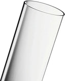 Glasrohr für Pelletfackel, transparentes Feuerrohr, zylindrisch, nah aufgenommen