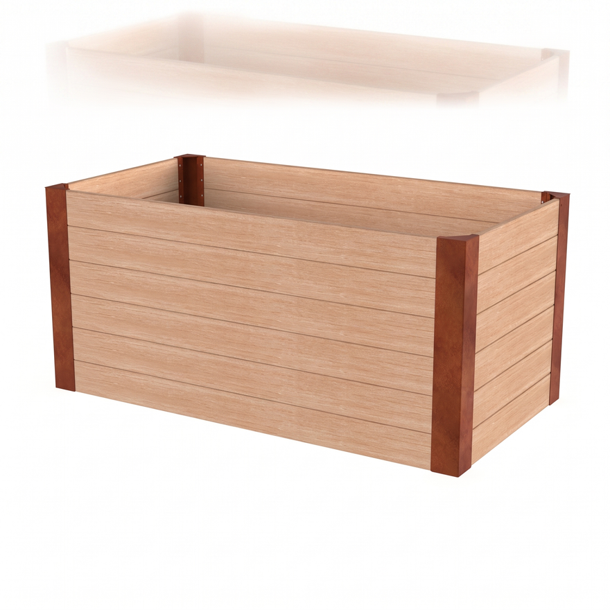 Hochbeet-Eckpfosten aus Cortenstahl mit vorgebohrten Löchern für Holzschrauben, 94 x 94 x 720 mm