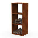 Kaminholzregal Holzlager VESTA aus Cortenstahl mit 3 Ebenen, 50 x 40 x 120 cm – freistehendes Brennholzregal für Garten und Terrasse, Made in Germany
