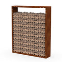 Großes Kaminholzregal Holzlager VESTA XL aus Cortenstahl, 150 x 33 x 180 cm – freistehendes XL-Brennholzregal für Garten und Terrasse, Made in Germany