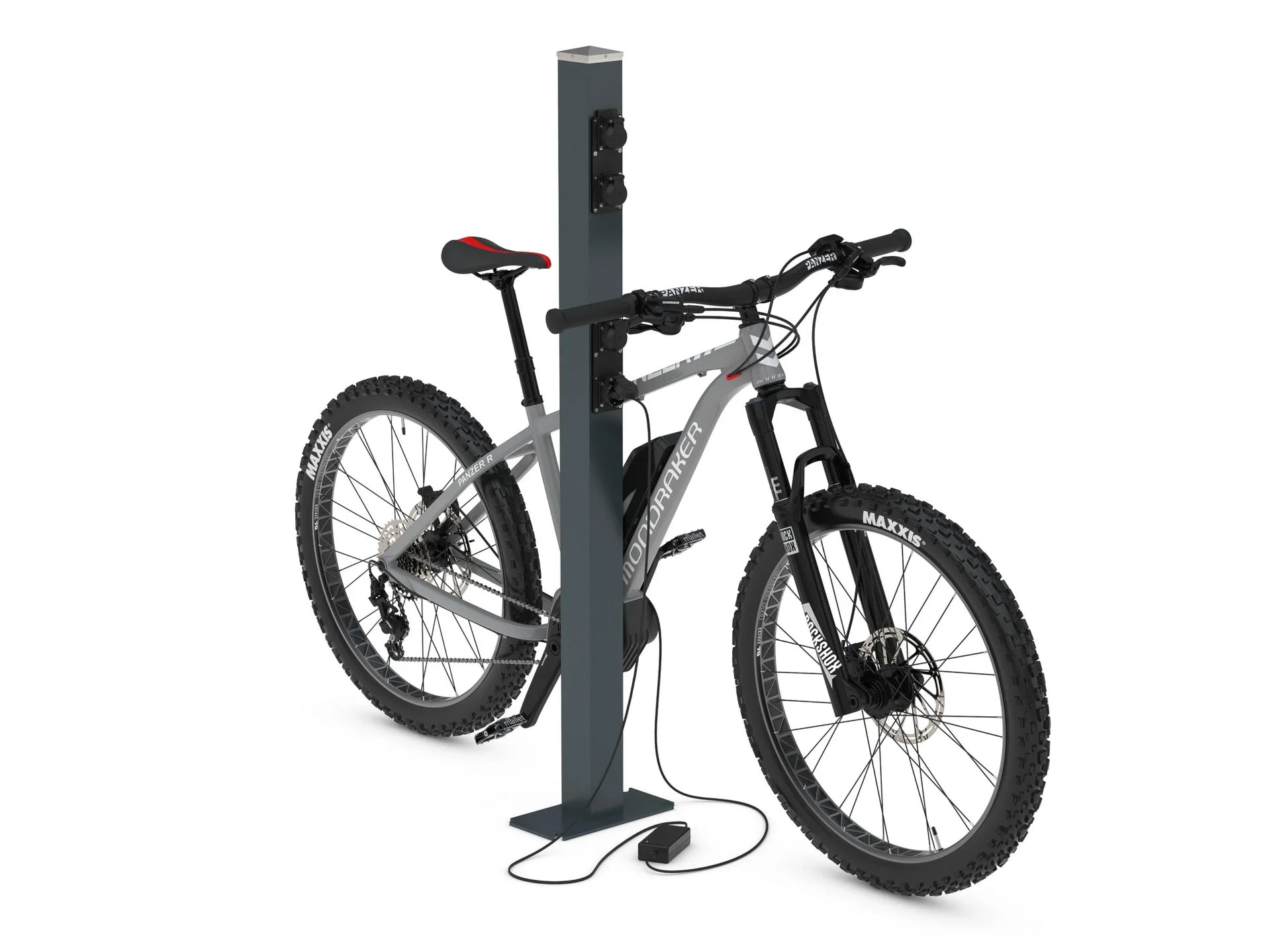 E-Bike-Ladesäule – Ladestation für Pedelec & E-Bike, pulverbeschichtet