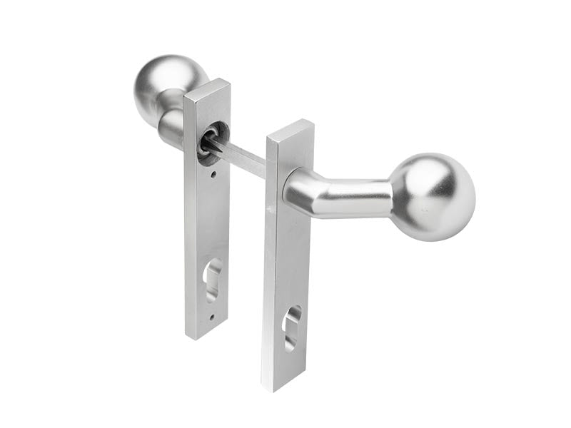 Langschild-Garnitur Knauf/Knauf drehbar, Aluminium