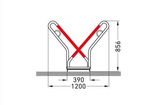 Bicycle parking rack, lean-to rack 0500 XBF