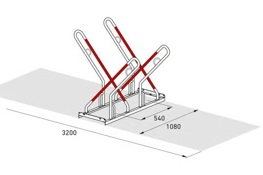 Bicycle parking rack, lean-to rack 0500 XBF