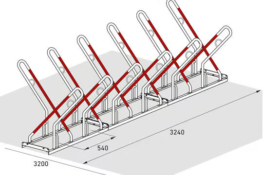 Bicycle parking rack, lean-to rack 0500 XBF