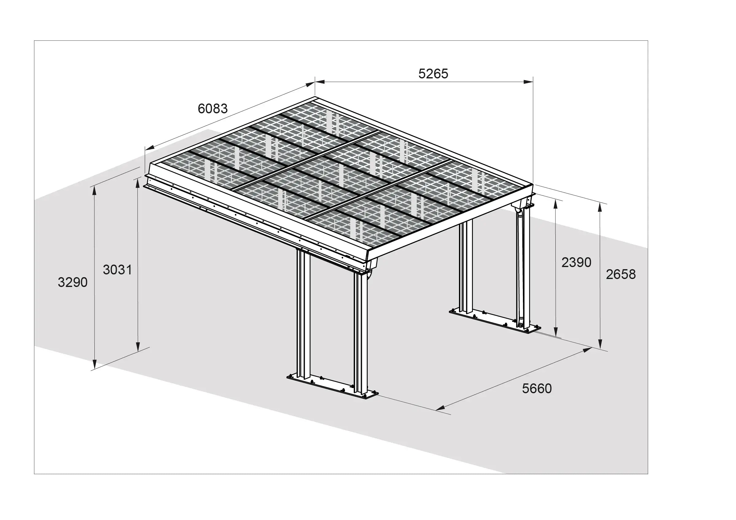Carport Solar PV Cover - WSM Kirchberger - Maße