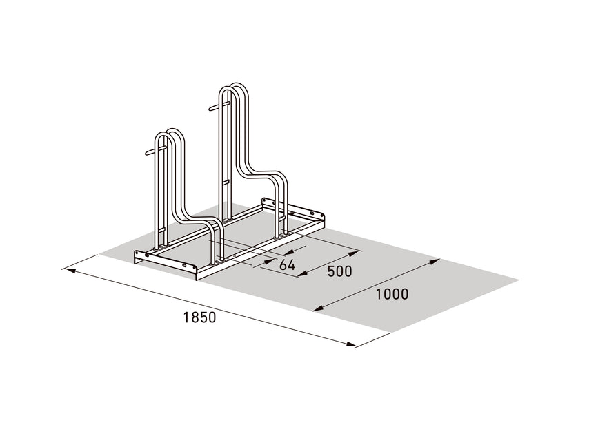 Maßzeichnung Standparker 4052 XBR isometrisch, Breite 1000 mm, Höhe 720 mm, Tiefe 390 mm