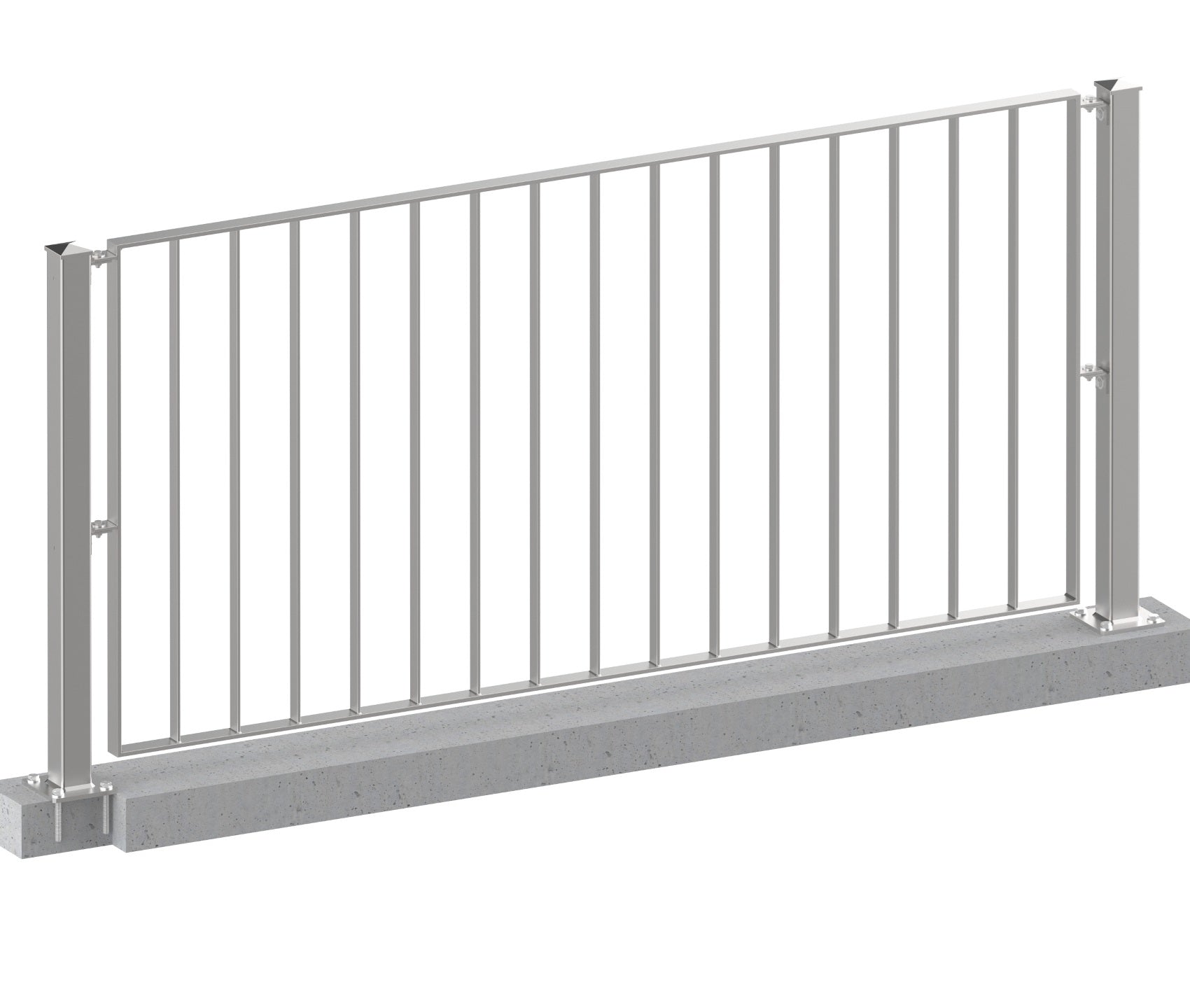 Zaun, Geländer Modell Basic 2 Edelstahl aufgeschraubt