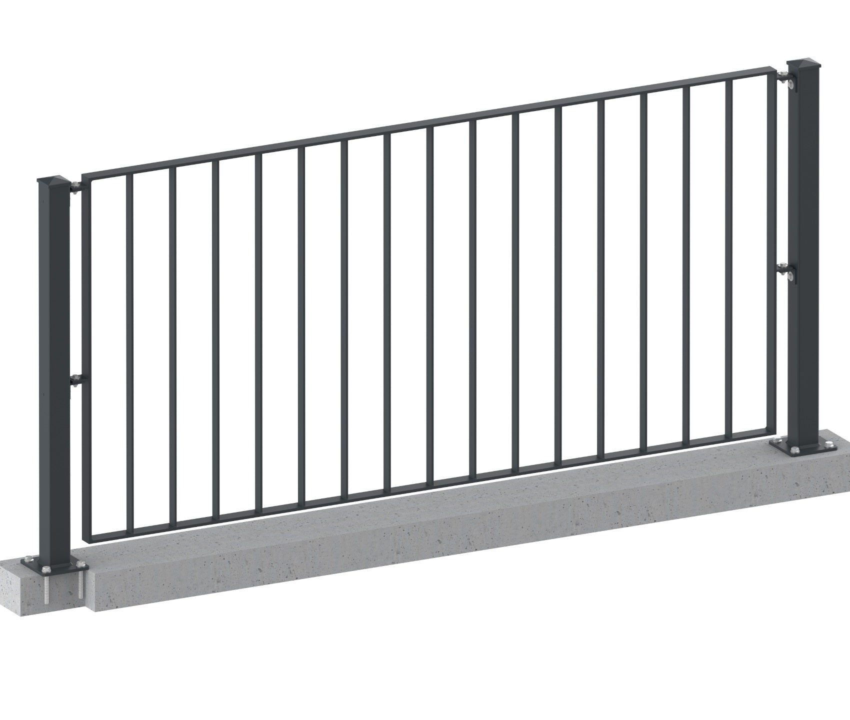 Zaun, Geländer Modell Basic 2 pulverbeschichtet aufgeschraubt