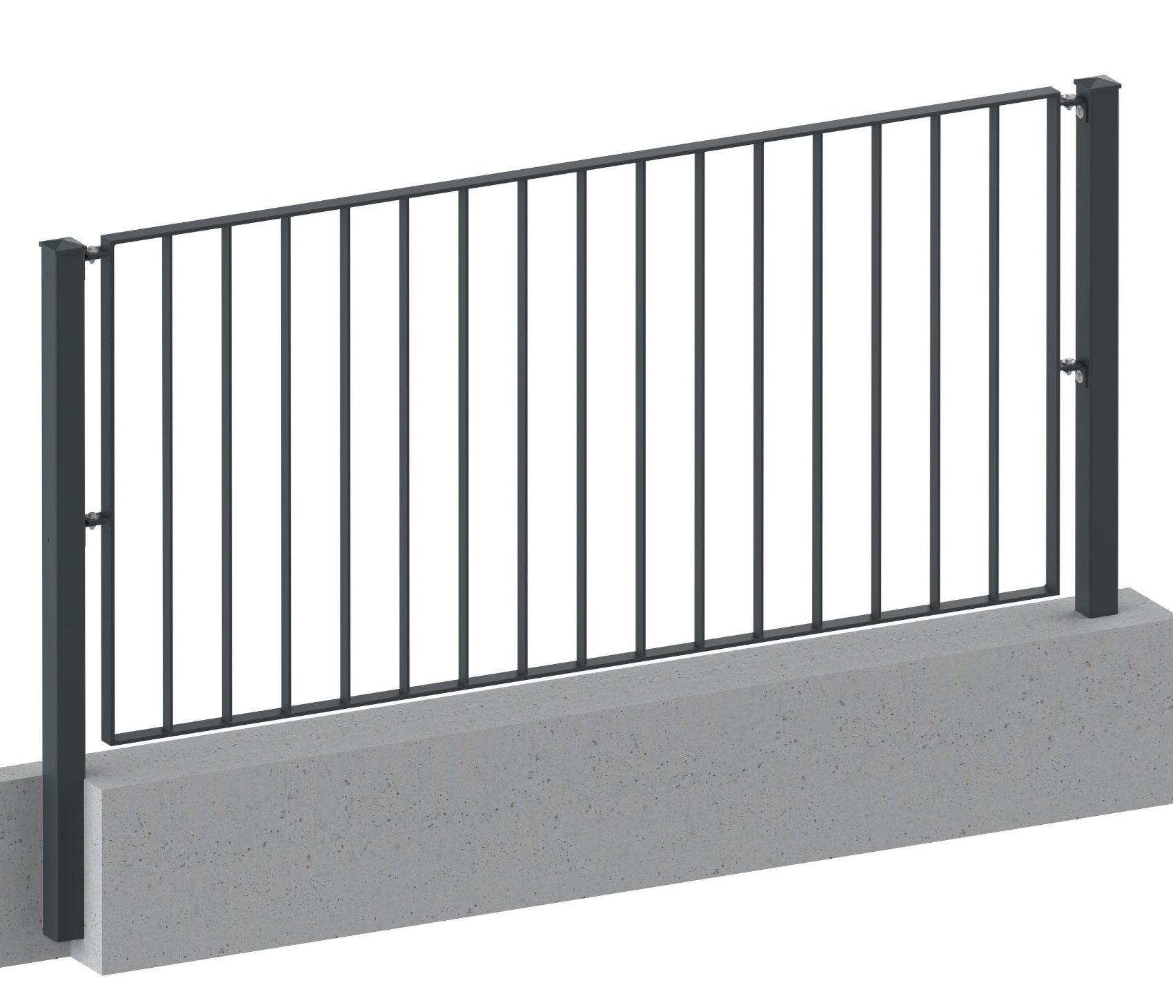 Zaun, Geländer Modell Basic 2 pulverbeschichtet aufgeschraubt