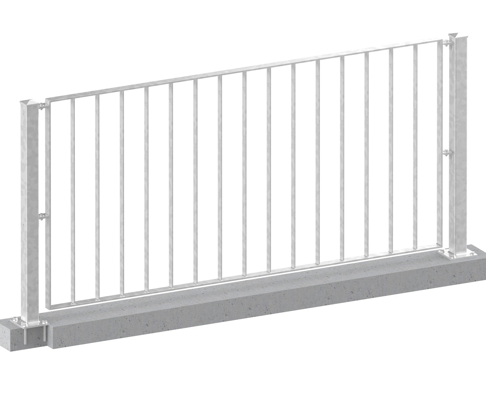 Metall Zaun, Geländer Basic 2 verzinkt aufgedübelt