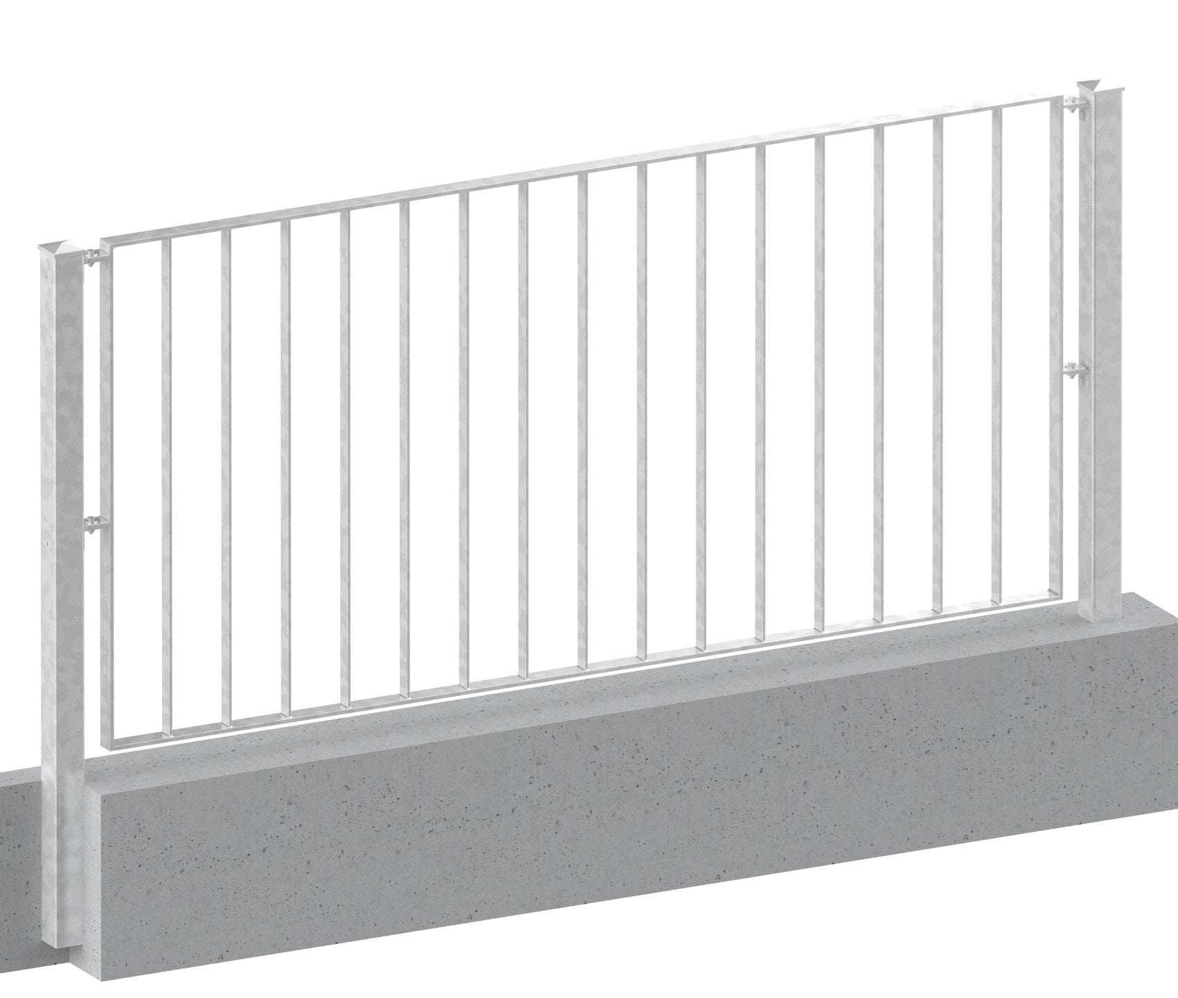 Metall Zaun, Geländer Basic 2 verzinkt aufgedübelt