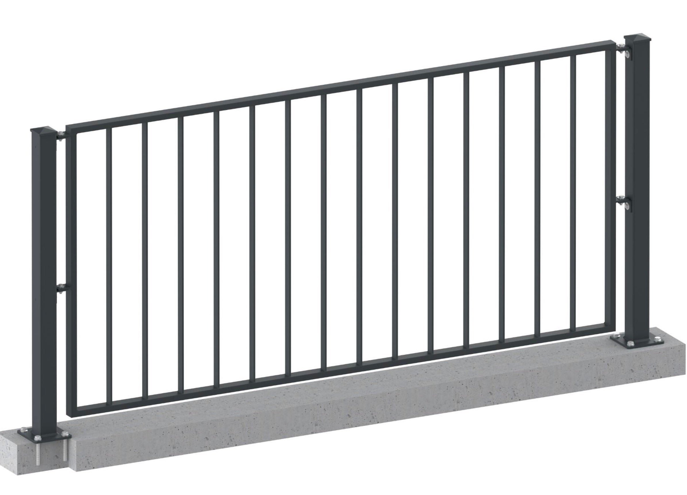 Zaun, Geländer Modell Basic pulverbeschichtet aufgeschraubt