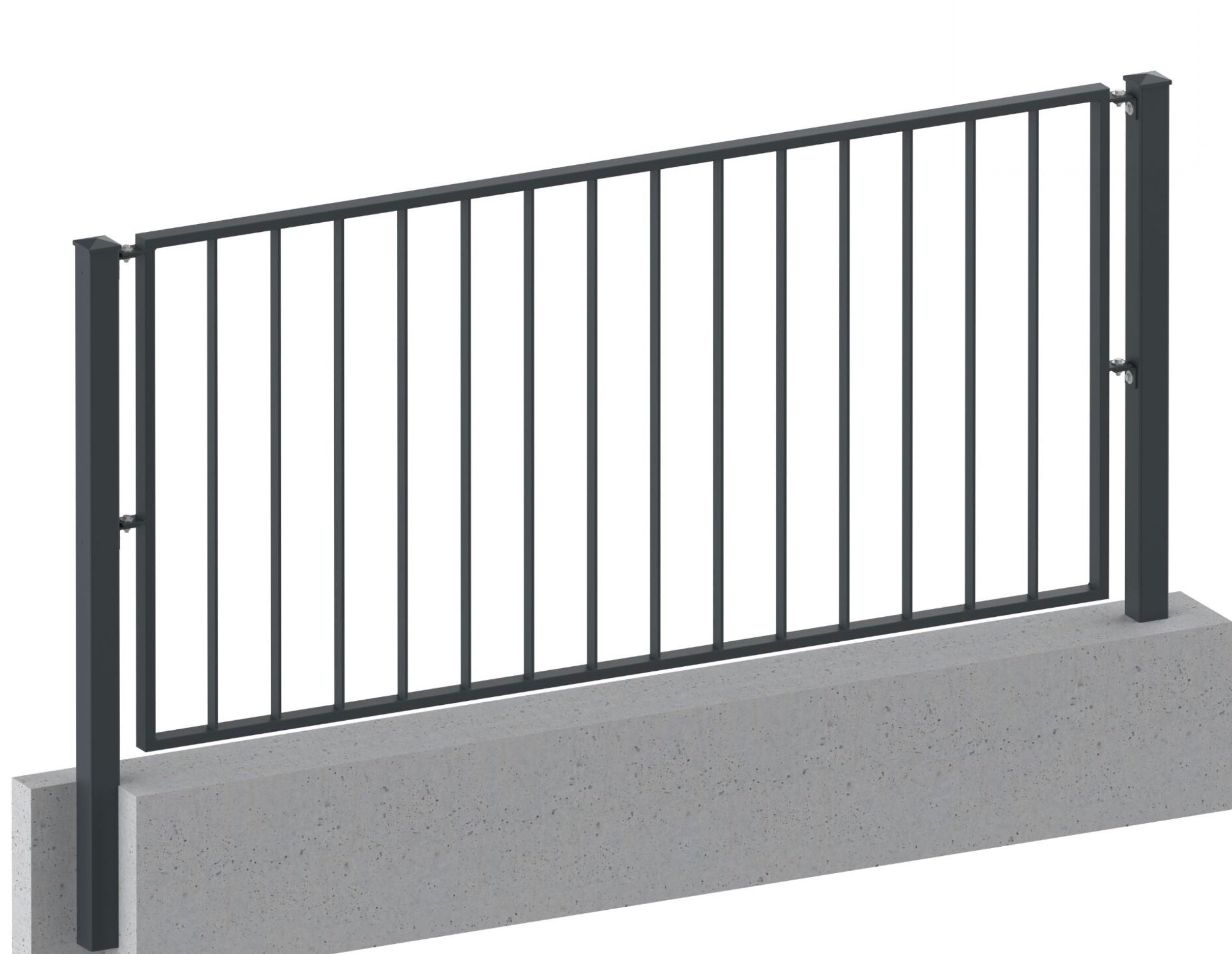 Zaun, Geländer Modell Basic pulverbeschichtet aufgeschraubt