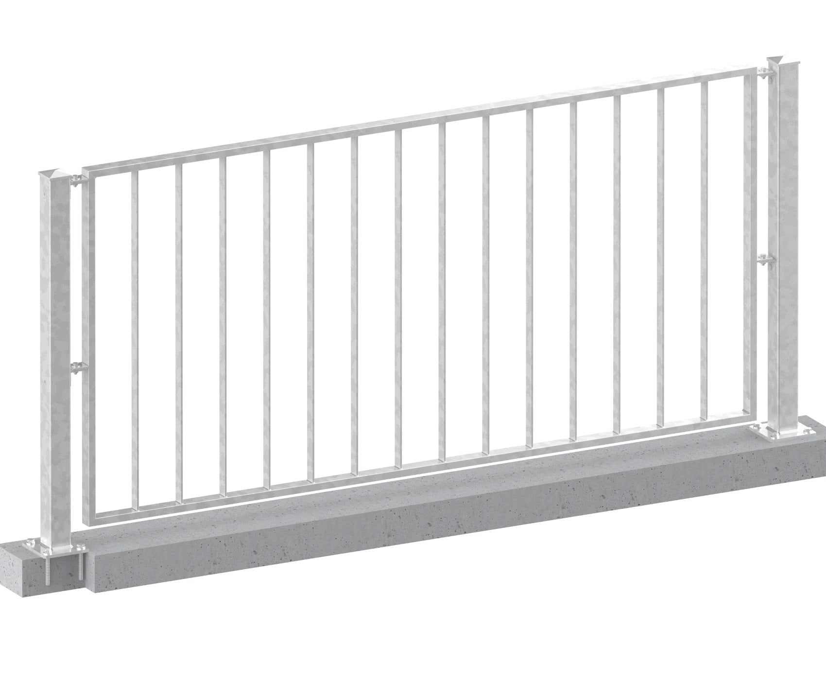 Metall Zaun, Geländer Basic verzinkt aufgedübelt