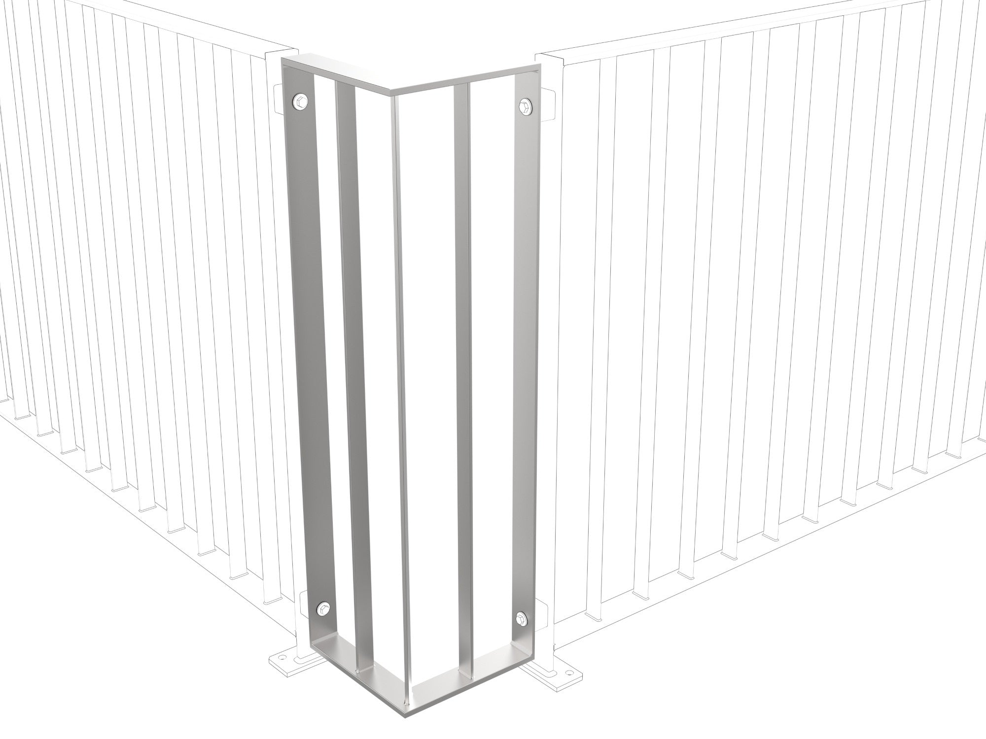 Eckteil für Gartenzaun, Geländer Metall - Simple - Edelstahl