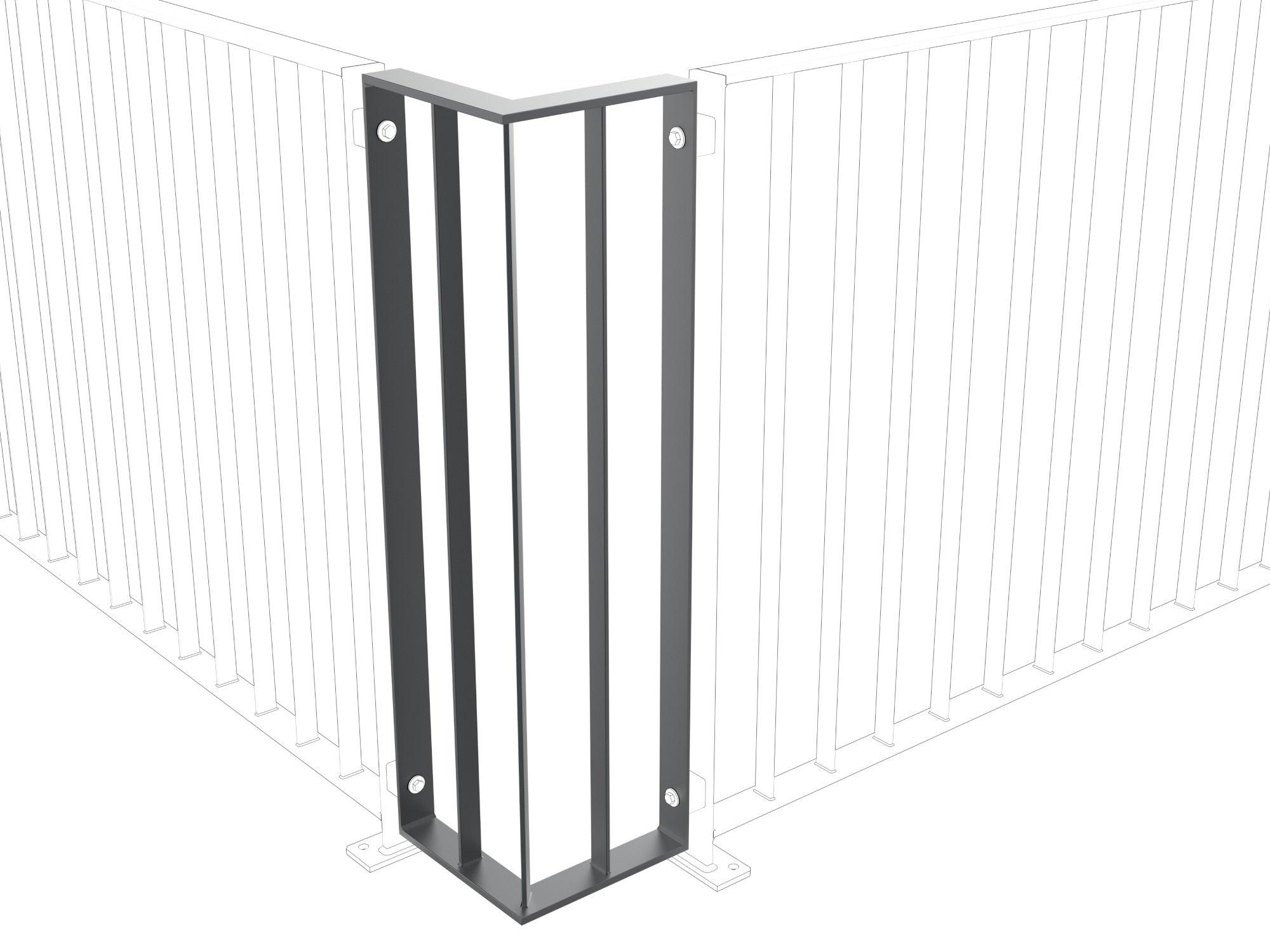 Eckteil für Gartenzaun, Geländer Metall - Simple - verzinkt, pulverbeschichtet