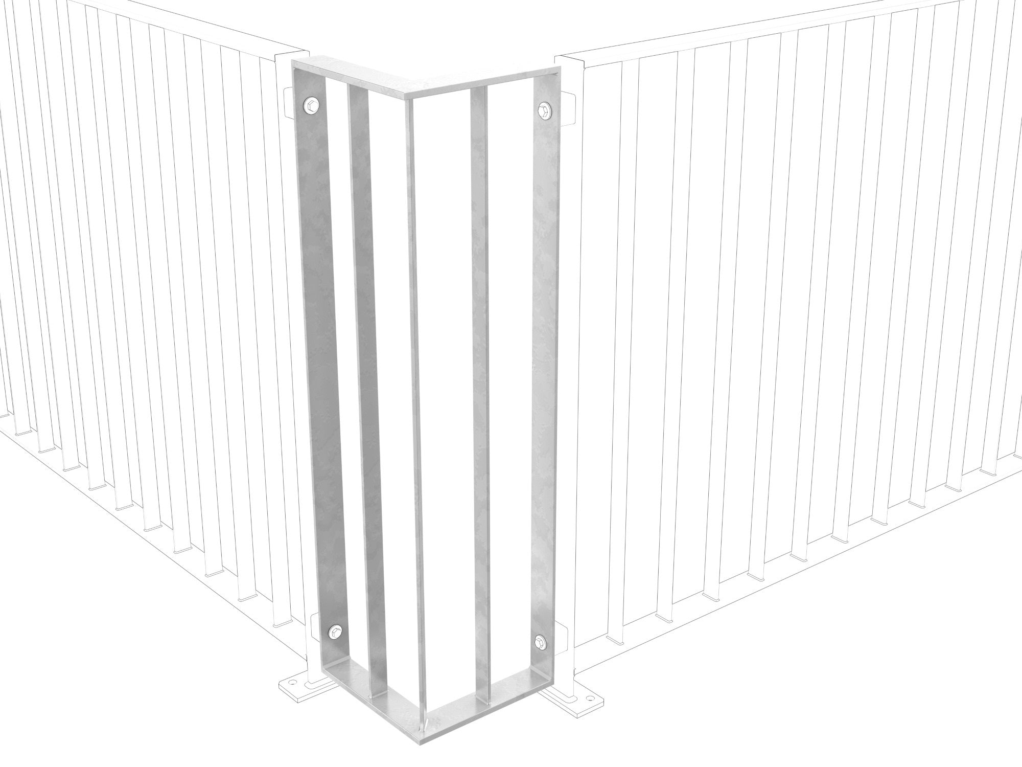 Eckteil für Gartenzaun, Geländer Metall - Simple - verzinkt