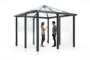Pavillon Wartehalle Modell Athen 3, 3x3, 3m – Produktansicht, wetterfeste Überdachung für Warte- und Pausenbereiche, Made in Germany