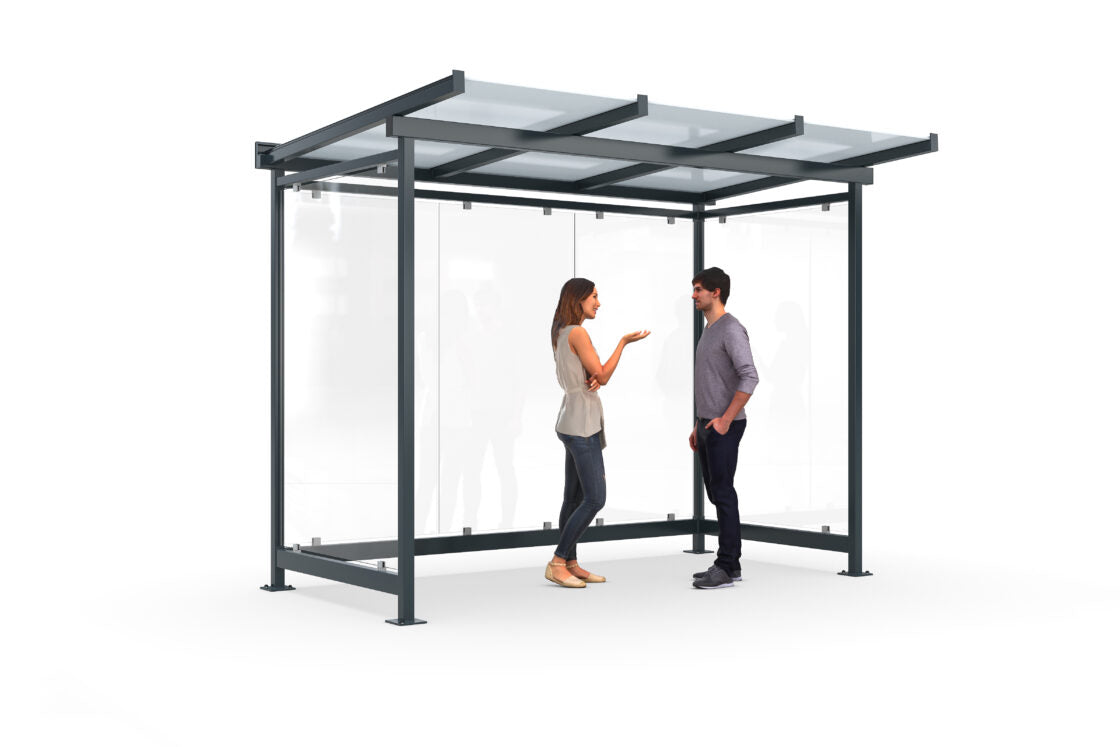 Waiting Shelter Model Dresden | 2.2m, 3.3m, 4.3m length | Bus Shelter, Smoking Shelter, Break Shelter