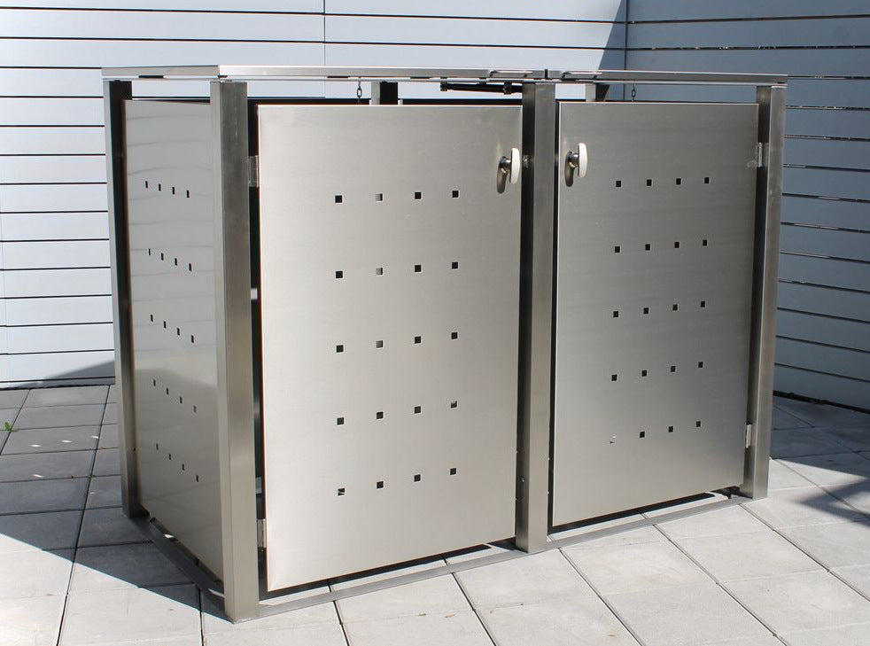 Mülltonnenbox Edelstahl universal 240L 120L 2er Box