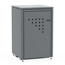 Mülltonnenbox BINBOX für 1 Mülltonne in Anthrazitgrau (RAL 7016), Stahl farbbeschichtet, abschließbar mit Flügeltür – Bausatz, Made in Germany