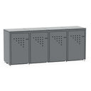 Mülltonnenbox BINBOX für 4 Mülltonnen in Anthrazitgrau (RAL 7016), Stahl farbbeschichtet, abschließbar mit 4 Flügeltüren – Bausatz, Made in Germany