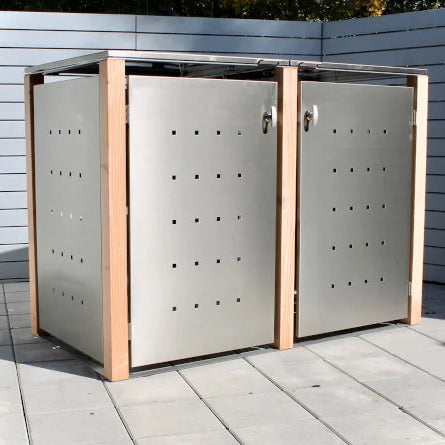 Zu Mülltonenboxen aus Holz & Edelstahl