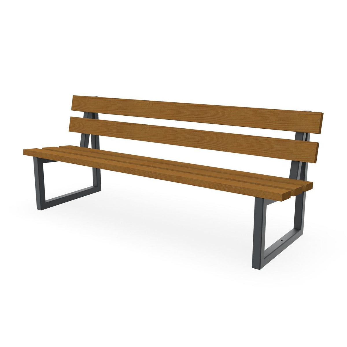 Parkbank Lima mit Fichtenholz 40 x 120 mm und Stahlgestell in RAL 7016 Anthrazitgrau