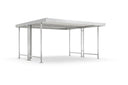 Verzinkter Raucherunterstand aus Metall mit Flachdach, freistehend, modern