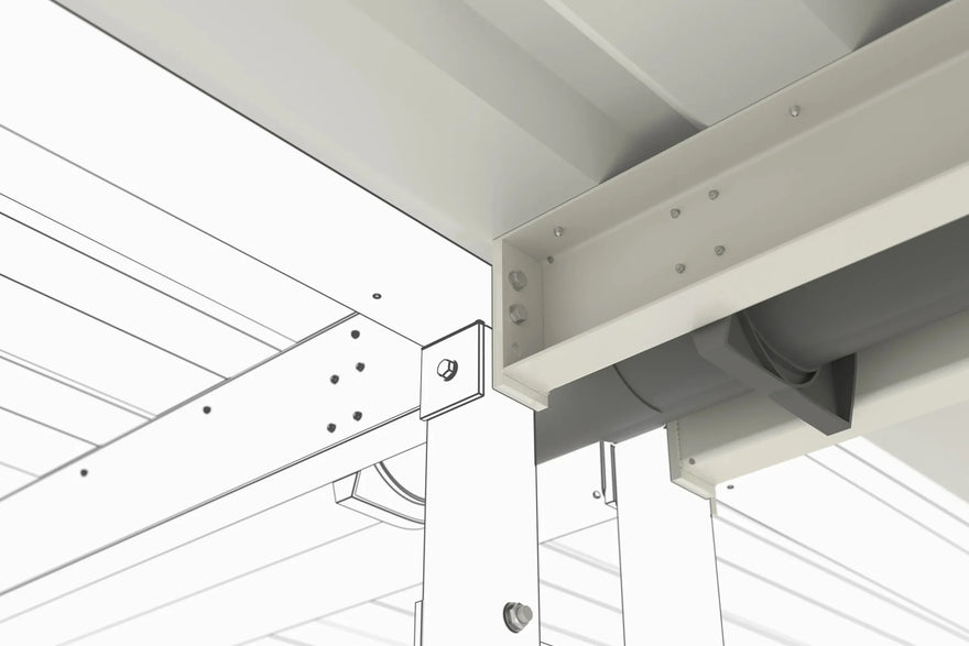 Detailansicht Metallbau Verbindung Raucherunterstand Überdachung RAL 9002 Leipzig