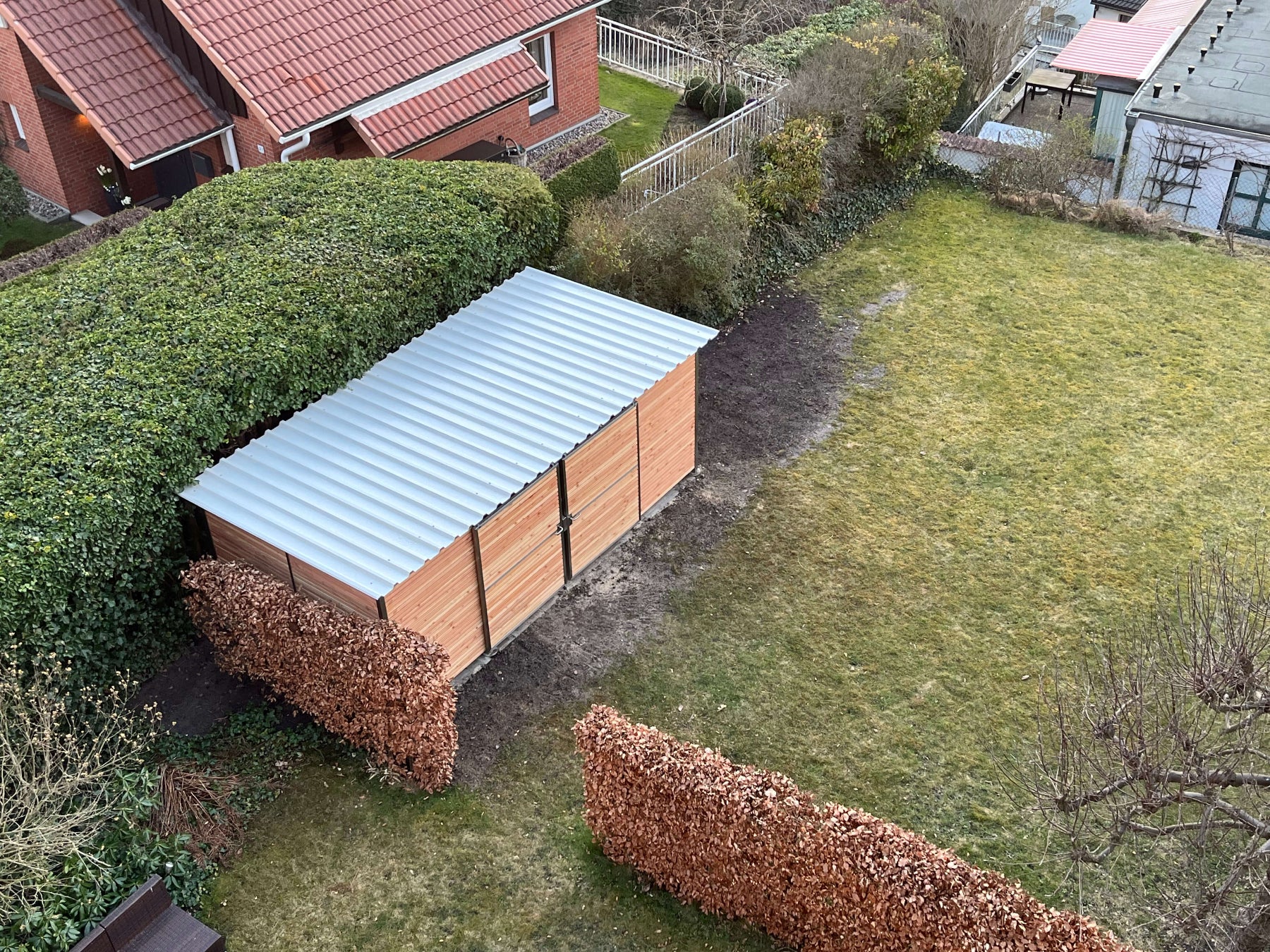 Fahrradhaus, Fahrradgarage Gr. 4 - Holz-Edelstah Referenz Kunde oben