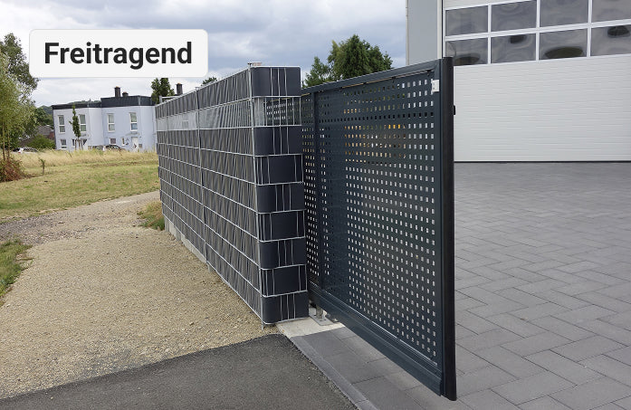 Schiebetor V-STAR MÜNCHEN, freitragendes Laufwerk, Seitenansicht