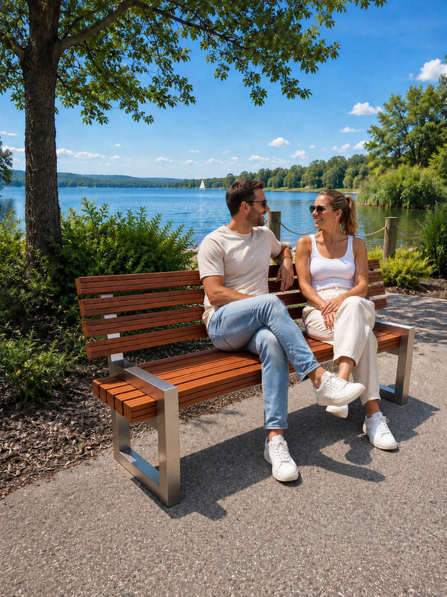 Sitzbank Bavaria – Detailansicht Bangkirai-Holz