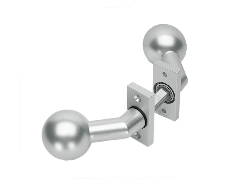Türdrückergarnitur gekröpft Knauf/Knauf aus Aluminium
