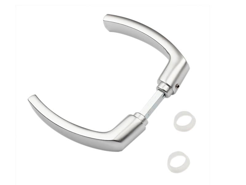 Türdrücker-Garnitur Klinke/Klinke gewölbt aus Aluminium mit Zentrierringen