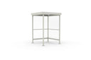 Raucherunterstand Jena RAL 9002 grauweiß, 1720 × 1580 mm, Flachdach mit Trapezblech, Rück- und Seitenwand aus transparentem Wellpolycarbonat, Anlehnbügel serienmäßig – Stahlbausatz zur Eigenaufstellung