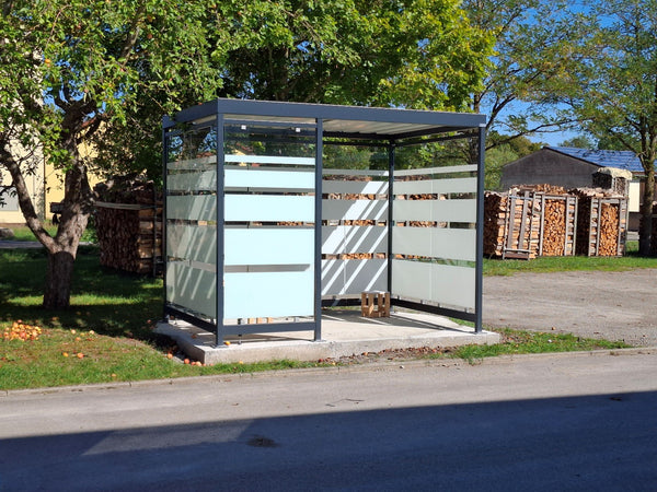 Überdachung Köln K3 c/b mit Glas ESG Siebdruck Design 135