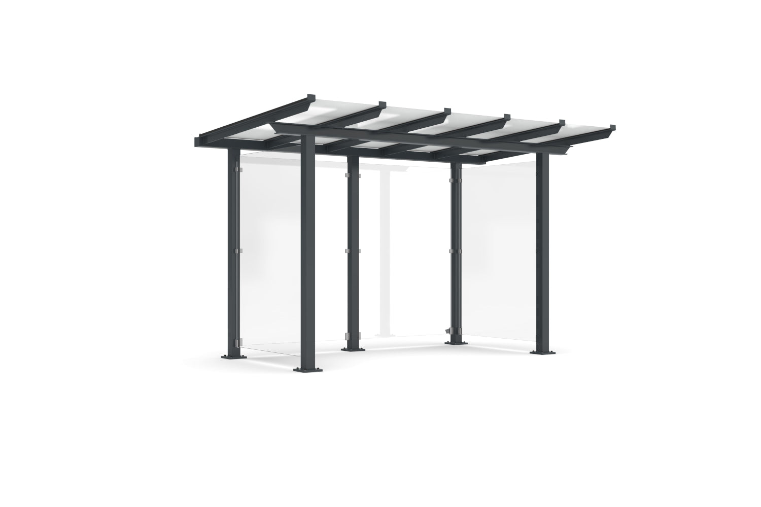 Raucherunterstand, Zweiradüberdachung, Personenunterstand Modell Passau P12 B