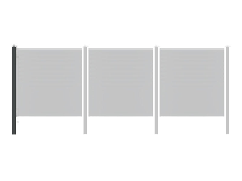 VIDUAL Anfangs-/Endpfosten 90 x 90 mm zum Einbetonieren, Aufbau mit Anfangs- und Endpfosten