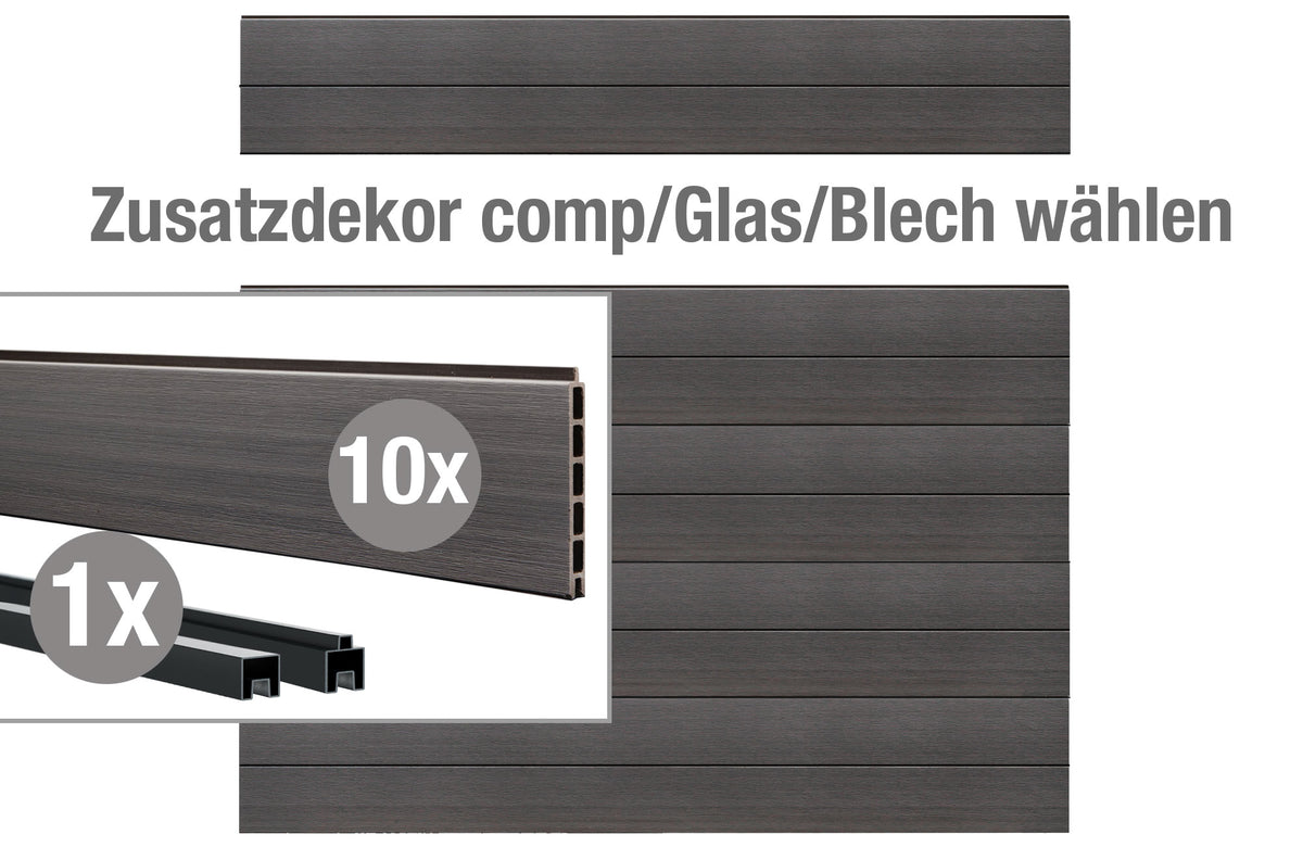VIDUAL comp-co 140 WPC-Füllung-Set für Zusatzdekore, Grau