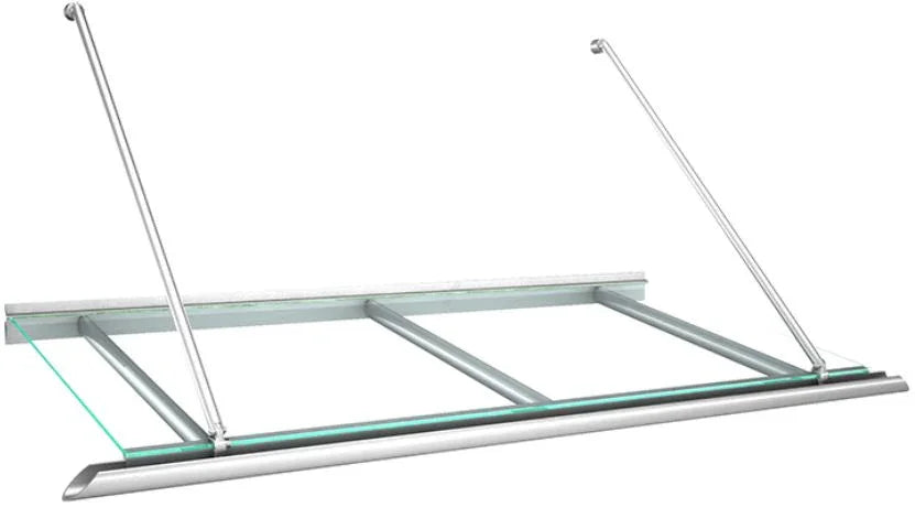 Modernes Aluminium Vordach mit Glas, minimalistisches Design für Hauseingang
