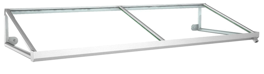 Vordach aus Aluminium mit Glas, modernes Haustürvordach, stabile Konstruktion