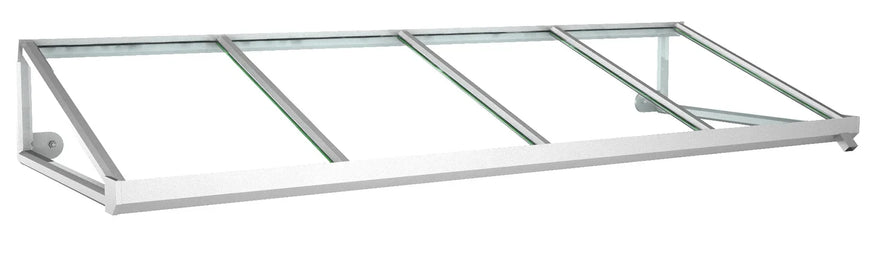 Modernes Aluminium Vordach mit VSG Glas, 4-teilig, geeignet für Hauseingang