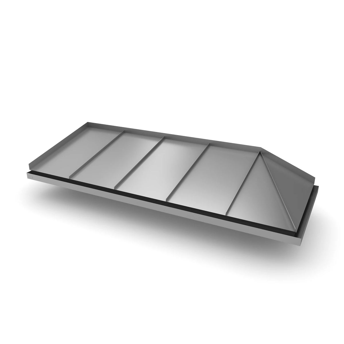 Vordach Amberg 2 2550 × 1155 mm, Aluminiumdach Dunkles Silbermetallic RAL 9007