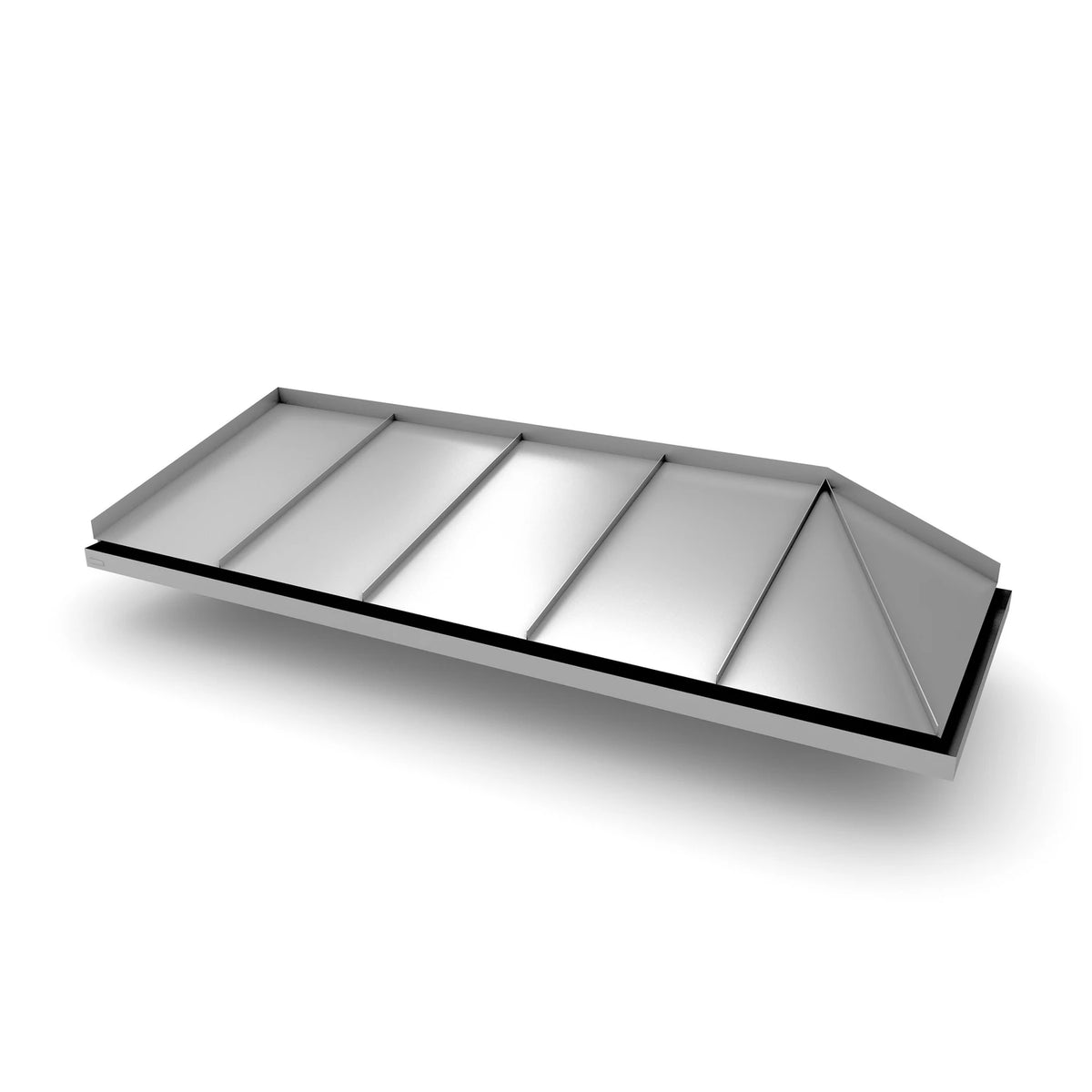 Vordach Amberg 2 2550 × 1155 mm, Aluminiumdach Silbermetallic RAL 9006