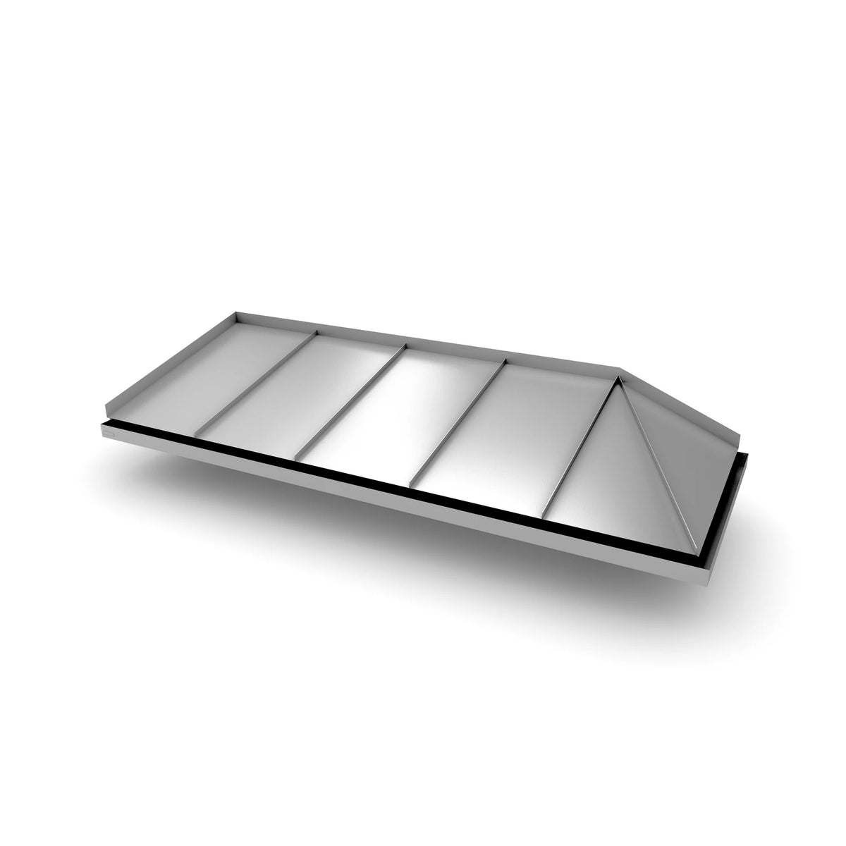 Vordach Amberg 2 2550 × 955 mm, Aluminiumdach Silbermetallic RAL 9006